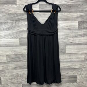 Victoria Secret A-Line Dress Women's L Black Sleeveless O-Ring Detail Pullover